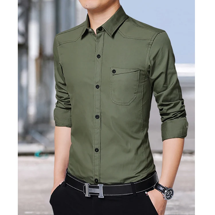 Custom Business Style Fit Slim Soft Comfortable, Casual Dress Shirts For Men Wholesale Long Sleeve Stretch Mens Formal Shirts/
