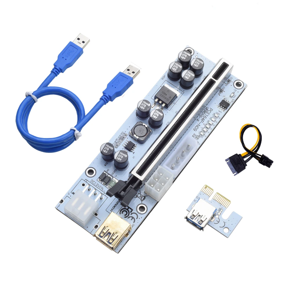 Новейший 8 конденсаторов Riser N09 V010X Plus Pci-e Pcie 010s 009s Gold Usb 3 0 1x до 16x 6pin