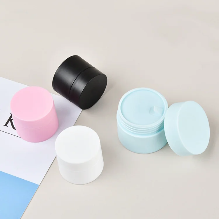 Empty pink white blue black skincare cosmetic packaging 20g 30g 50g 80g 100g PP facial cream plastic cosmetic jar