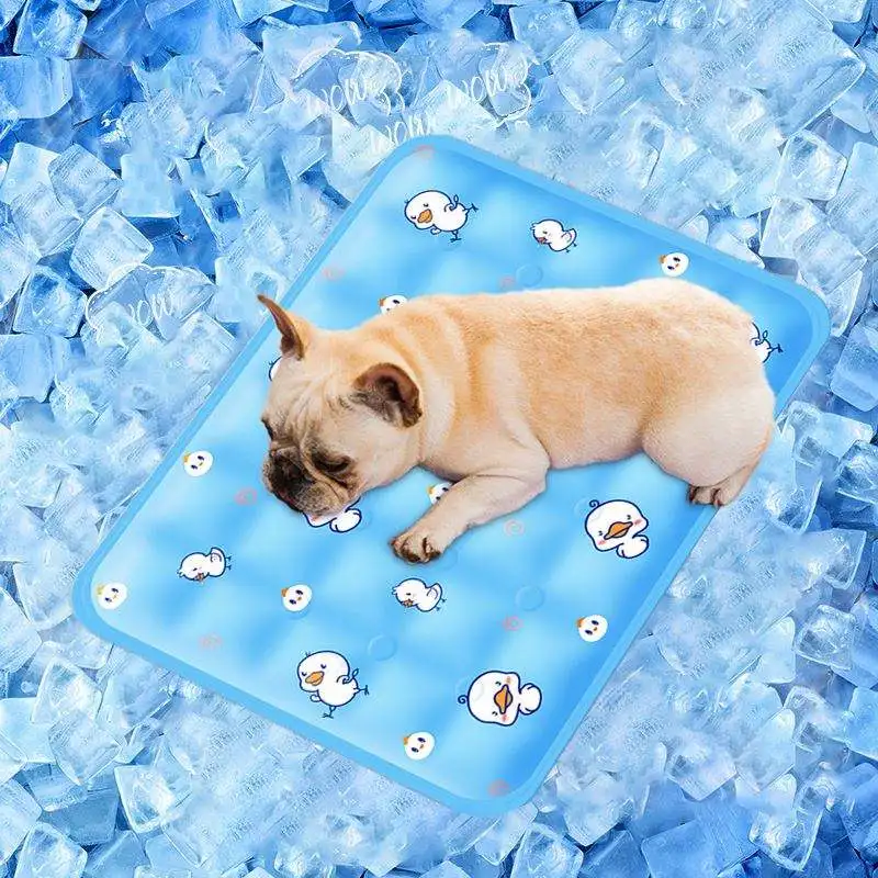 Multi-size summer cute duck Waterproof Bite-resistant Foldable Reusable Washable PVC cooling pet ice pad for dog cat sleeping