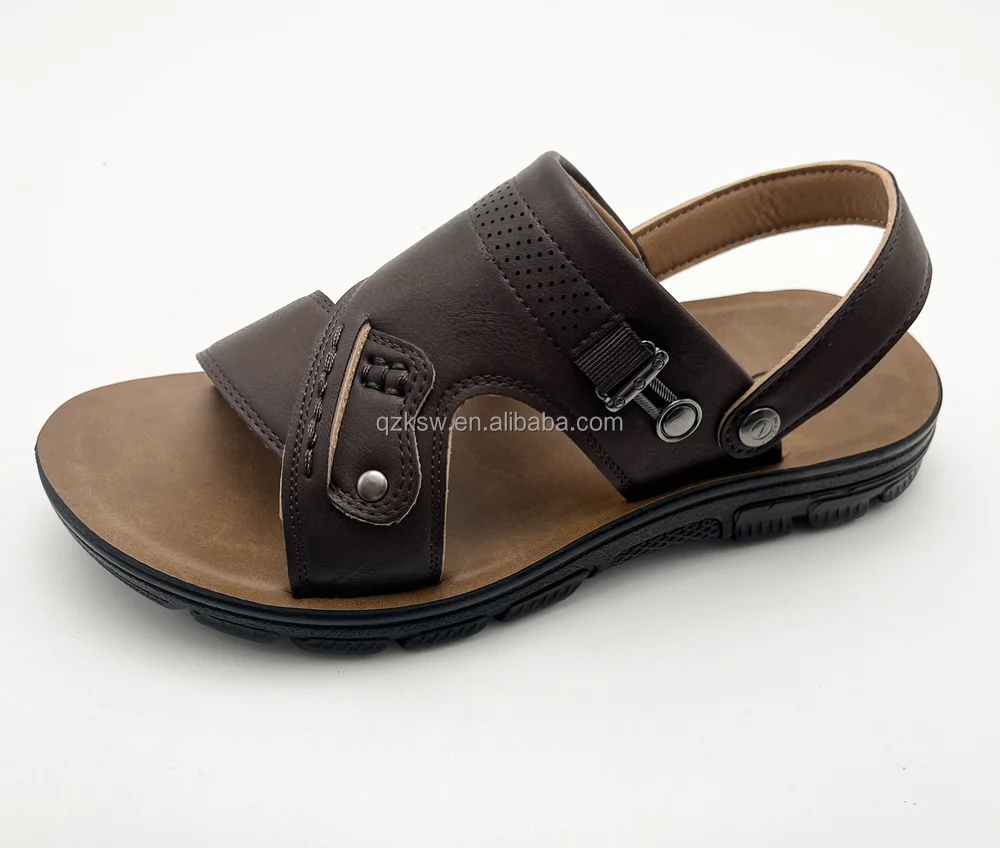 Hot sales New design Anti slip PU outsole Mens flat sandals slipper shoes