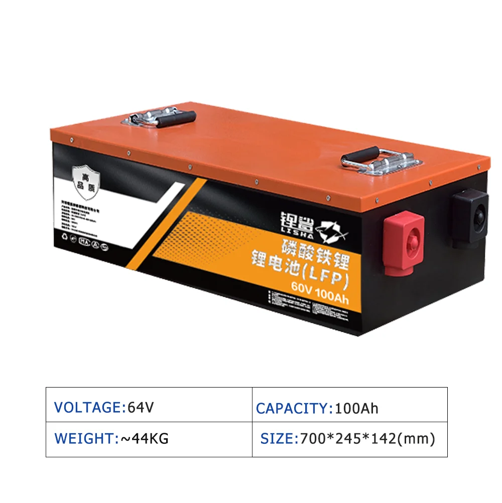 Lisha Good Price New Trend LiFePO4 Battery Pack 60V/64V 100Ah Power Battery Power System Lithium ion Battery Pack