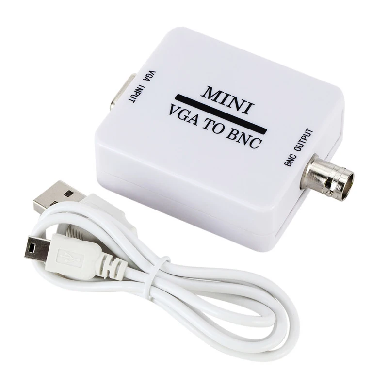 Mini VGA to BNC Video Converter box VGA Input to BNC Output Adapter Digital Switch Box with USB cable for TV