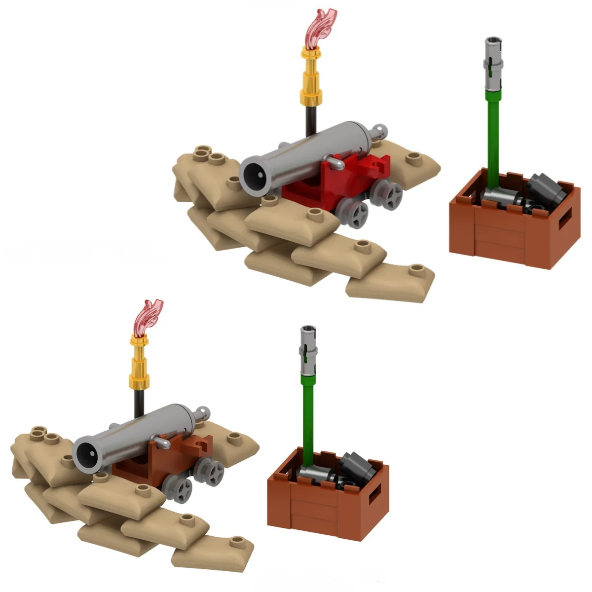 PJ1000-1001 medieval cannon Napoleon navy trench plastic Blocks Building Block Toys boys Kids