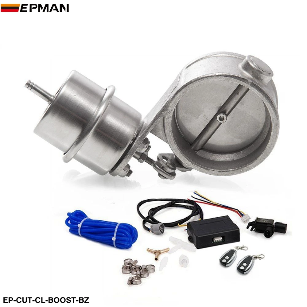 Exhaust Control Valve With Boost Actuator Cutout From 51mm To 102mm Closed Wireless Remote Controller Set EP-CUT-CL-BOOST-BZ