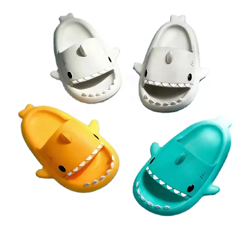 2024 New Hot Sale Summer Waterproof EVA Kids Shark Sandals Children Candy Color Funny Slides Cartoon Home Slippers for Kids