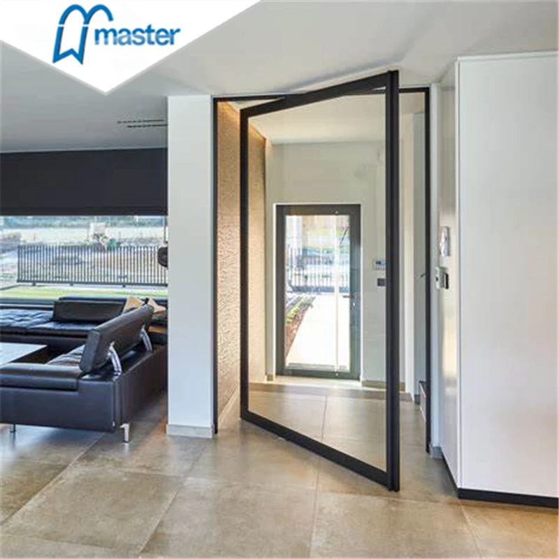 Automatic Standard Double Glass Aluminium Pivot Door