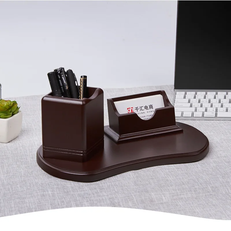 Wholesale desktop wooden pen holder wooden business card remote control storage box & pen holder