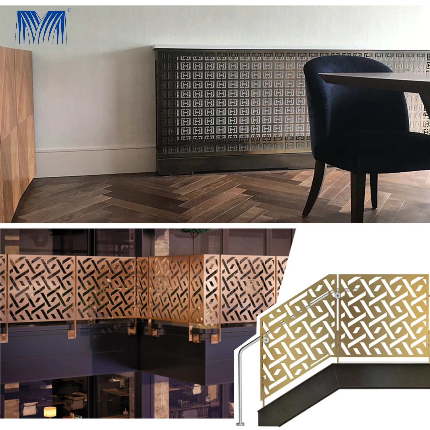 Cast aluminum  wood ventilation and decorative grilles retractable fencing for gardens removal pool removable garden fence