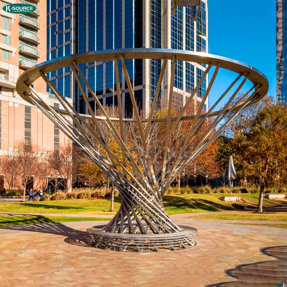 Outdoor modern art Deco metal 304 stainless steel tree garden abstract sculpture