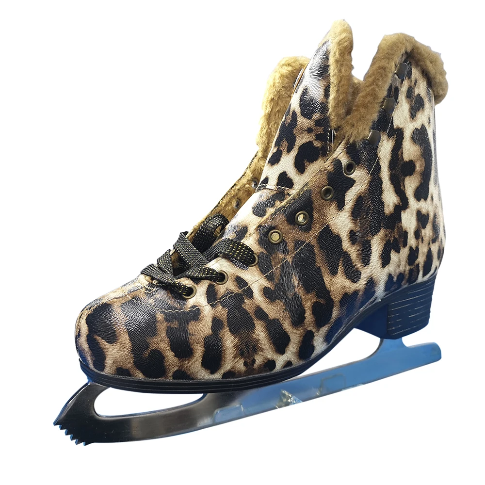 Hot Sale  High Quality  ice Figure Skates with Leopard Print
