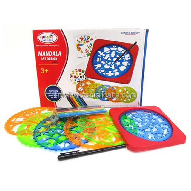 Mandala art design toys Spirograph kids Educational colour pen drawing toys