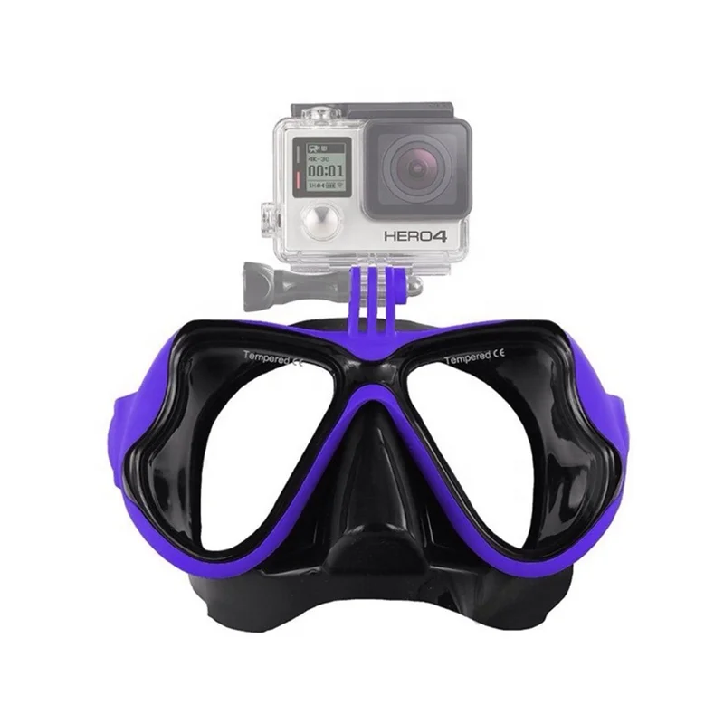 Высококачественная маска для подводного плавания, набор экшн-камер для подводного плавания, силиконовая подводная стеклянная маска для дайвинга с креплением для Go Pro Hero