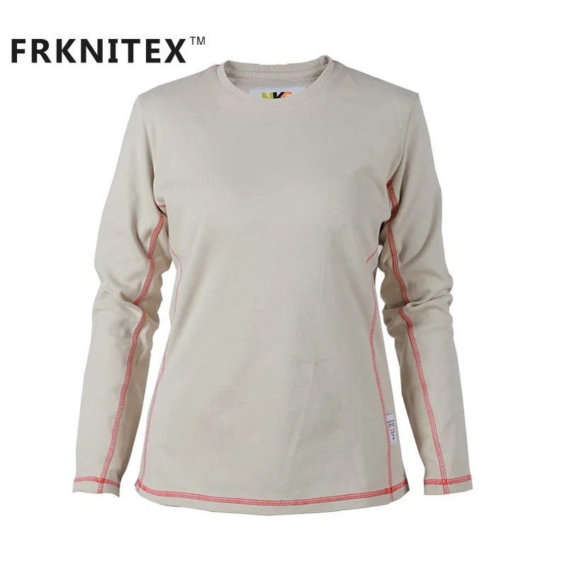 FRKNITEX UL NFPA 2112 FR Light Weight Welder Aramid Mechanic Fireproof Yellow Work Shirt for Women