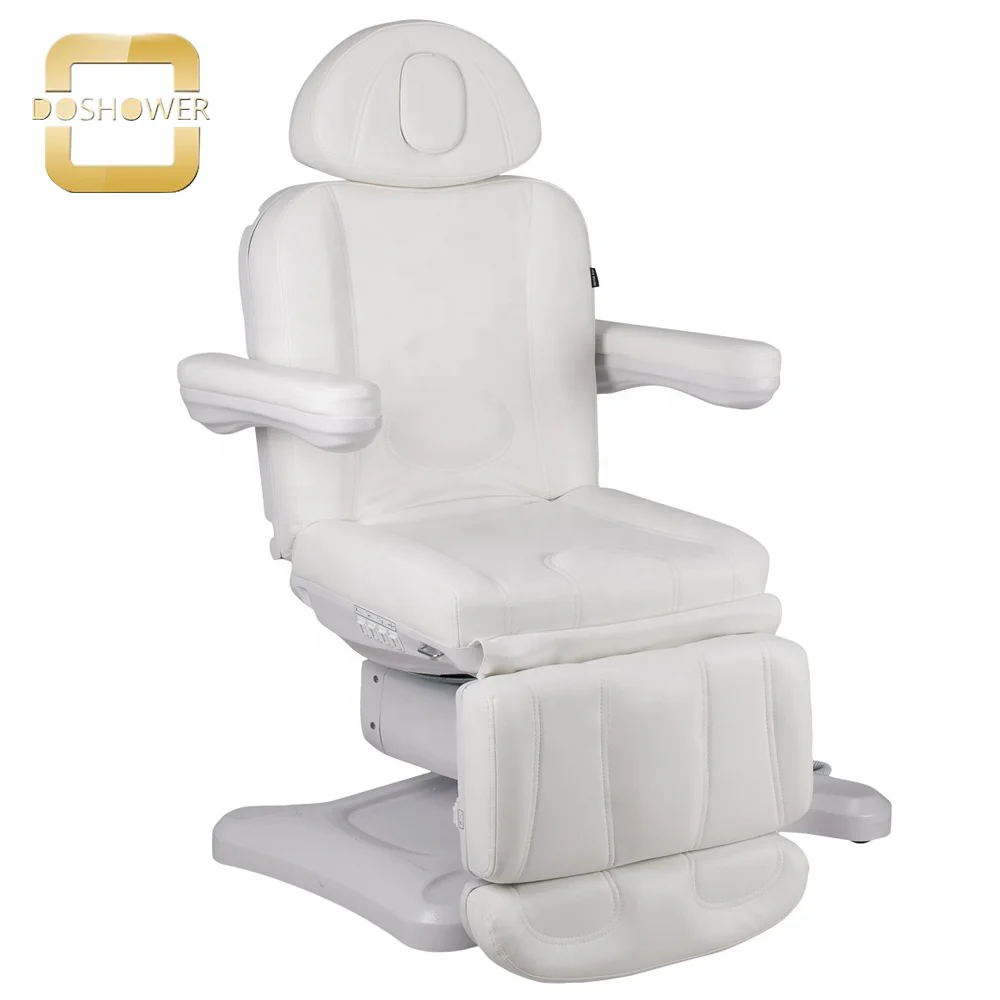 rotatable electric bed of 4 motors spa treatments bed with removable headrest for spa salon electric facial hydraulic chair