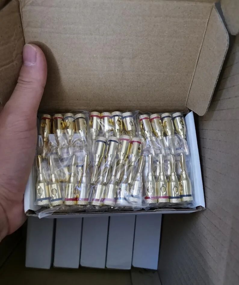  24k позолоченный динамик банановые заглушки Открытый Винтовой