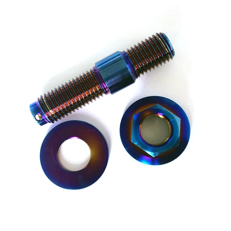 Gr5 Titanium Exhaust Manifold Studs nut washer kit M10 M14 For Motorcycle