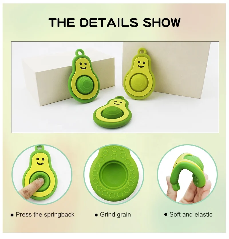 New Design Buy BPA Free Newborn Chewing cute avocado Silicone Soft Pacifier Chain DIY  Avocado Baby Silicone Teether