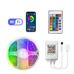 Best Quality Neon RGB IP65 Cuttable 20m 12v COB 10m Outdoor 5050 15m Music Smart LED Light Strip Kit with 44key Remote