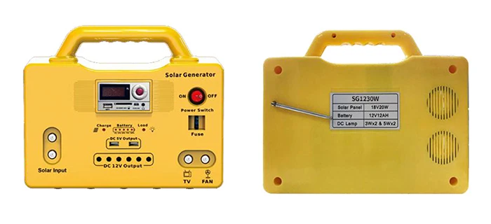 Portable yellow color bule color 50W 40W 30W 20W mini solar dc lighting system 4 led bulb for home