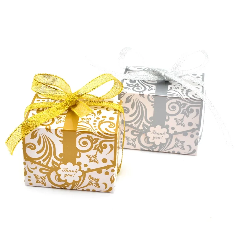Wholesale Gold Floral Gift Boxes Candy Favor Box Wedding Party Decoration Thanksgiving Gifts