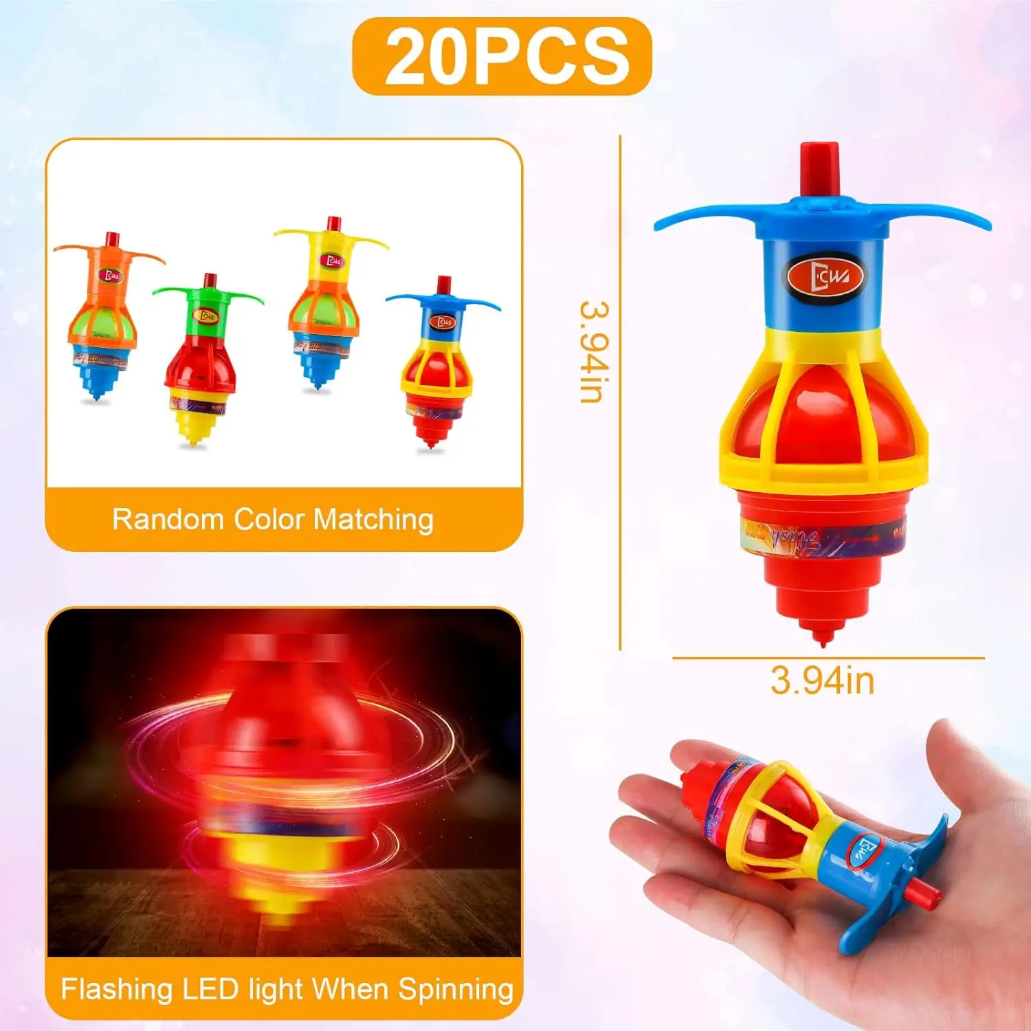 Light Up Spinning Tops for Kids, Light Up Spinner Toy,Gyroscope Novelty Bulk Toys