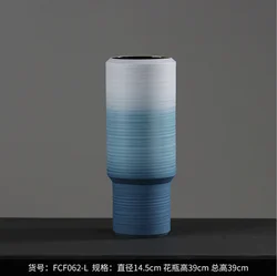 Wholesale luxury indoor decorative vase handmade stripe Transparent modern ceramic vase