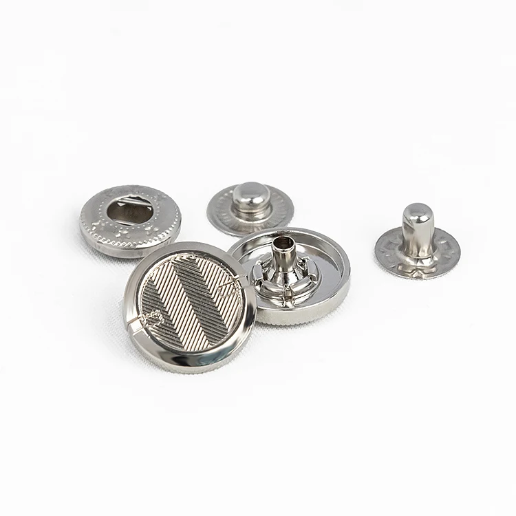 Garment accessories logo design press stud bag pocket alloy cover12mm custom 203 silver snapped button for clothing