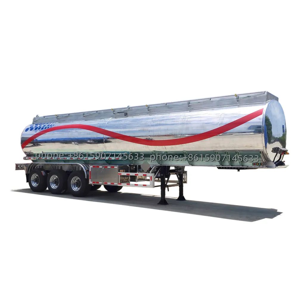 Aluminum 30000 Liters Water/Milk/Oil Tank Semi Fuel Tanker For Hot Sale Stainless Steel Truck Trailer 30T