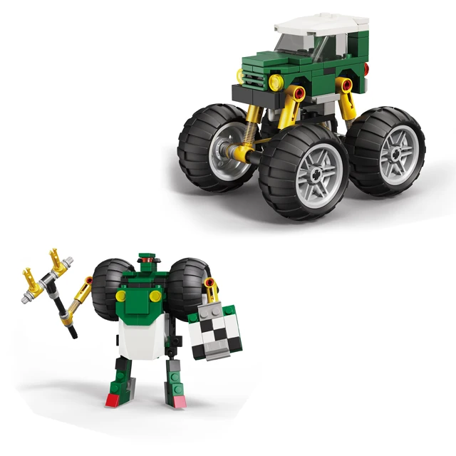 163PCS of puzzle building blocks deformed vehicles with obstacles traffic lights and fire extinguishers building blocks