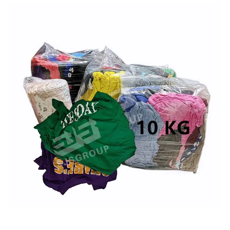 Workshop Cleaning Reusable T Shirt Rags Colored Textile Waste Mixed Printed Cotton Wiping Rags