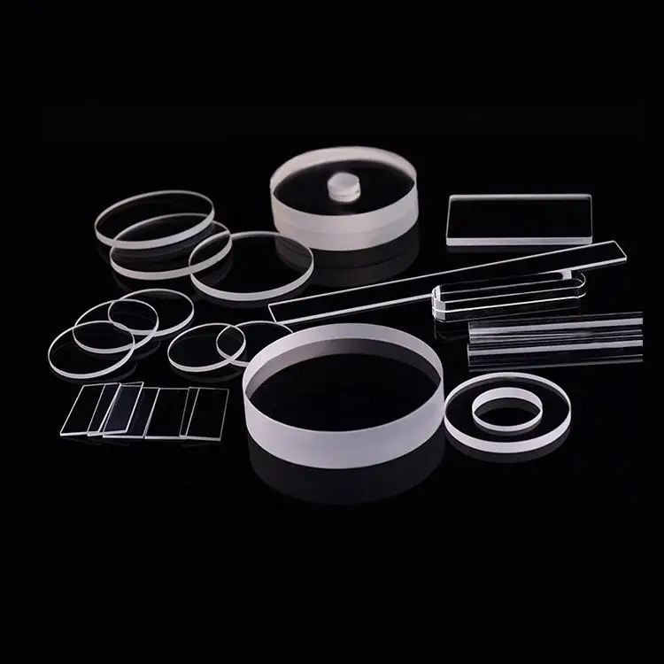 
Transparent quartz glass disc with hole 