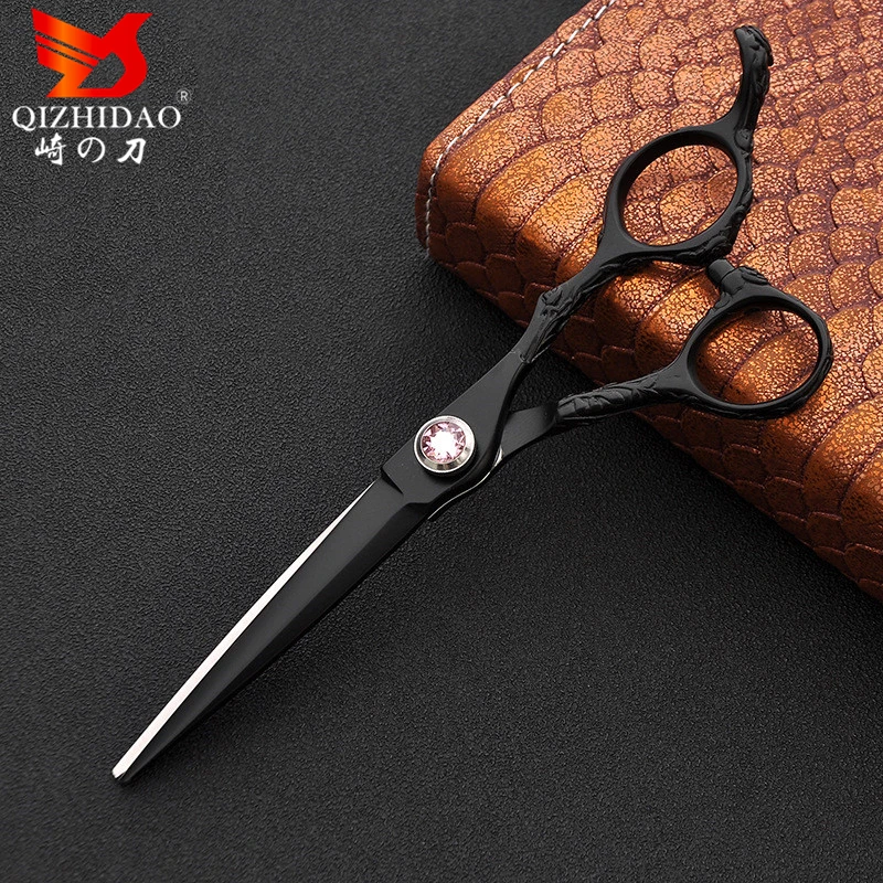 Профессиональные Розовые дрели винт острые лезвия Парикмахерские ножницы 6 0 черные для стрижки волос Инструменты