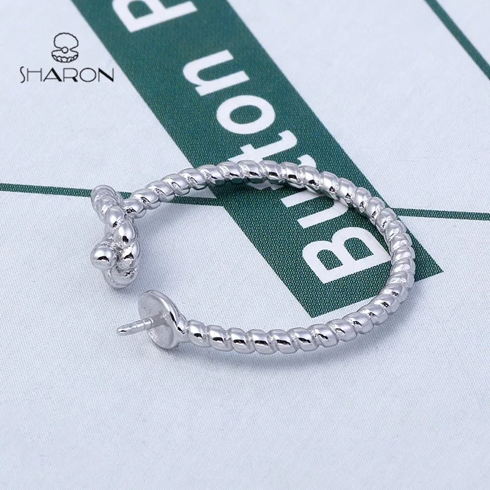 Manufacturer Price Women Piston Clover Finger Jewelry 925 Sterling Silver Ring Mounting for Pearl