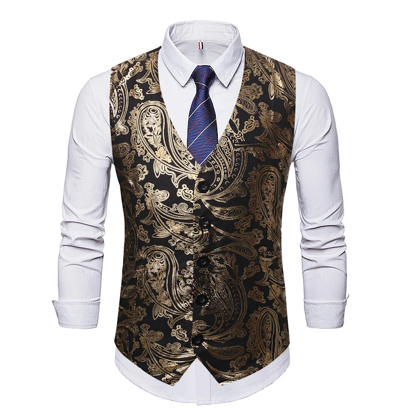 
Factory Price Wholesale Custom Wholesale Mens 100 Polyester Vest Floral Designer Steampunk Waistcoats 