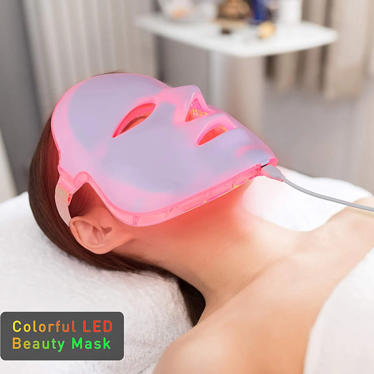 Wholesale Face Lifting 7 Colors At-home Photon LED Light Therapy Face Mask SPA Treatment Face Mask Device