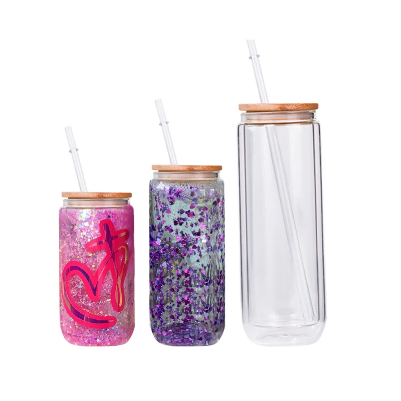 Wholesale double wall clear plexiglass acrylic snow globe glass nonpareil pre-drilled 16 oz.20oz