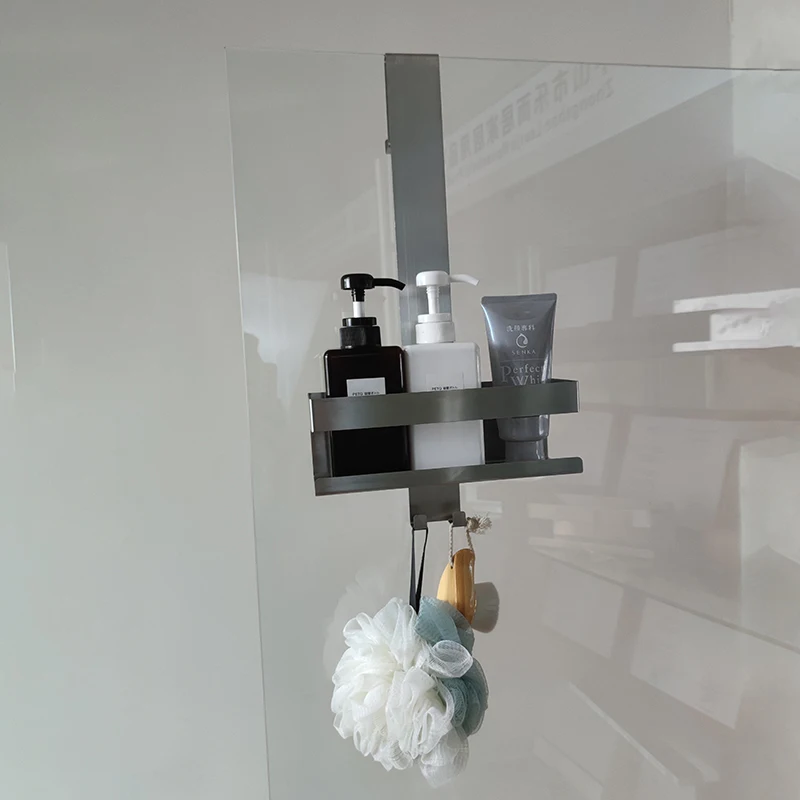 Stainless Steel bathroom shelf wall-mounted shower shelf without drilling bathroom glass shelf