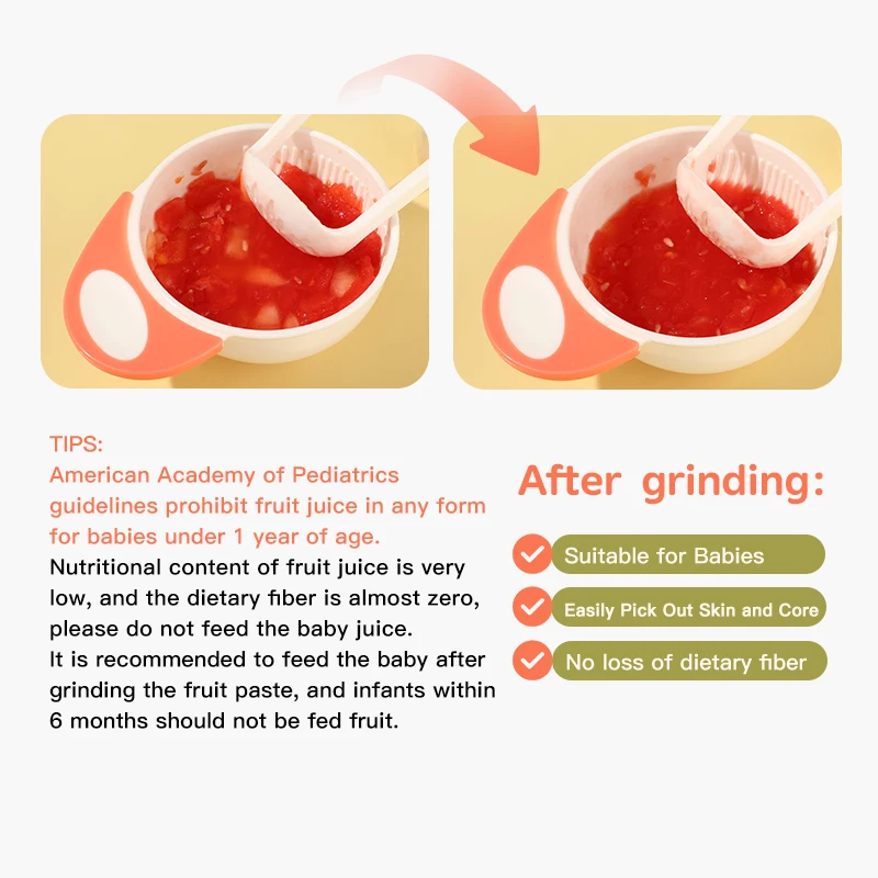 Baby Grinding Bowl Homemade Complementary Food Vegetable Fruit Puree For Toddlers Simple Operation