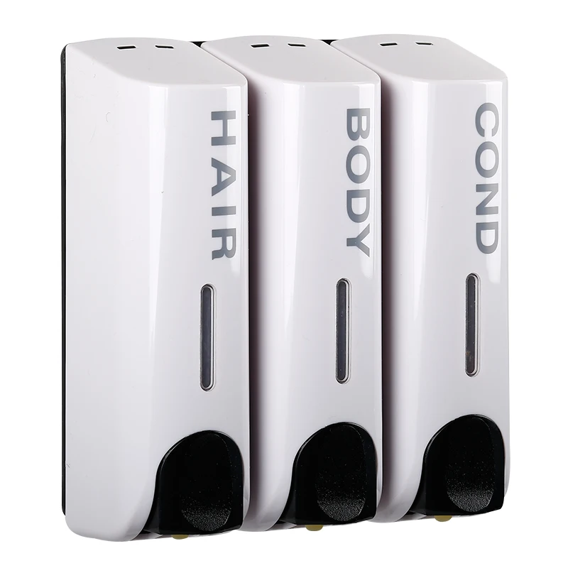 Hot selling ABS Plastic Liquid Soap Dispenser Wall Mounted Triple Shampoo Gel Dispenser For Hotel And Bathroom