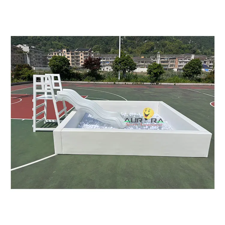 Commercial white ball pit with slide backyard kids entertainment party soft play equipment playground gaga for rental