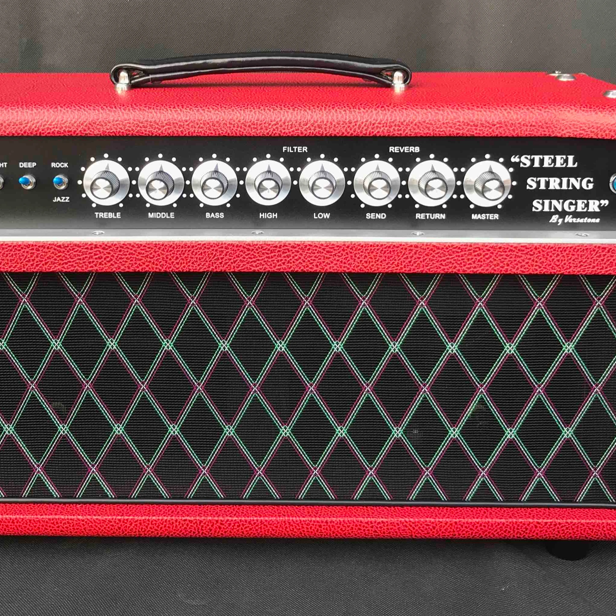 
Professional Tube Guitar AMP Head 100W Grand SSS100 Steel String Singer Valve Amplifier in Red 