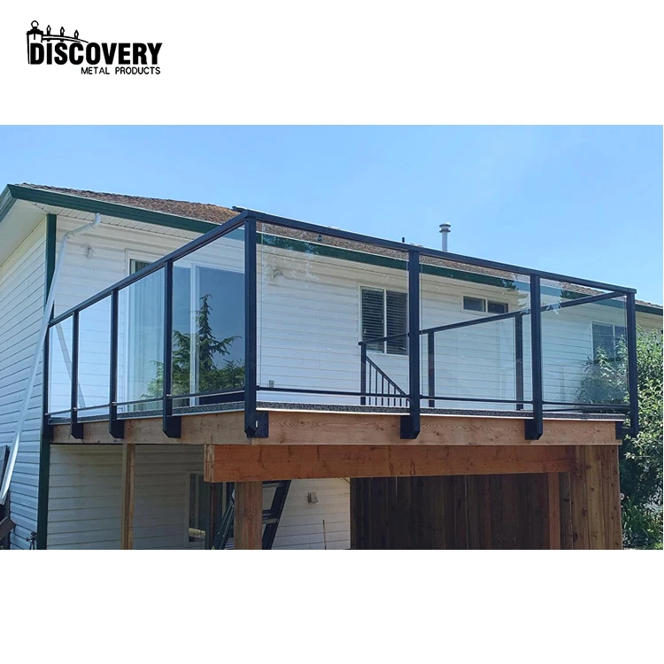 aluminum handrails Balcony/terrace glass railing modern design for aluminum railing balcony glass railing with or without frame
