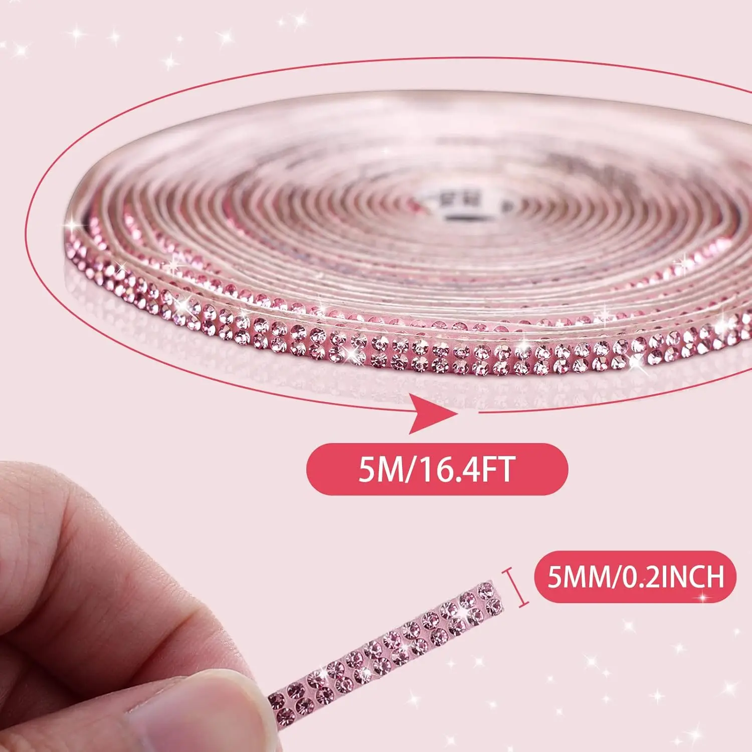 Bling Car Trim Self Adhesive 16.4Ft Rhinestone Car Accessories Interior Exterior Decoration Decorations Door Stickers