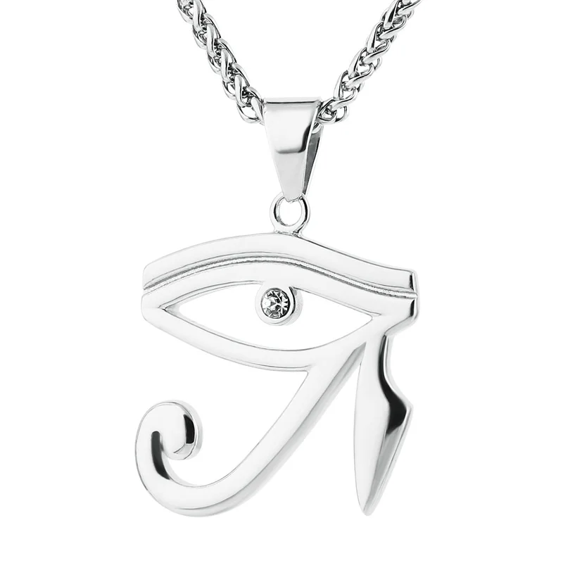Yiwu Meise  Egypt Protection Pendant on Stainless steel  Ancient Egyptian Symbol of Protection CZ Eye of Horus Necklace