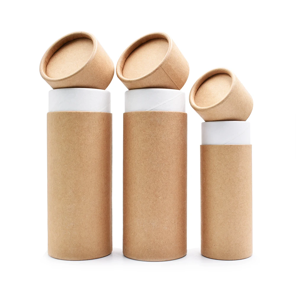 Customize Cylinder Customized Printing Recyclable Kraft Paper Tube Packaging (1600356454149)