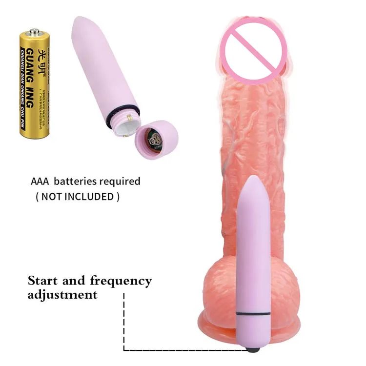 Realistic Dildo Bullet Vibrator for Clitoral Nipple Stimulation 9 Vibrations Huge Penis Flexible G Spot Dildo Vibrator