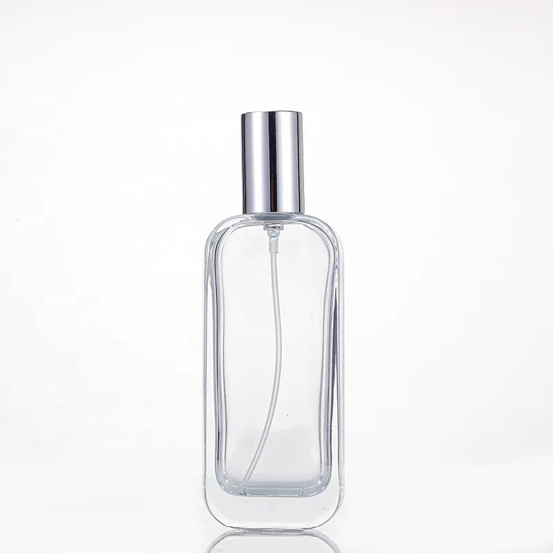 Empty luxury flat square spray perfume perfume bottle 30ml 50ml perfume glass bottle