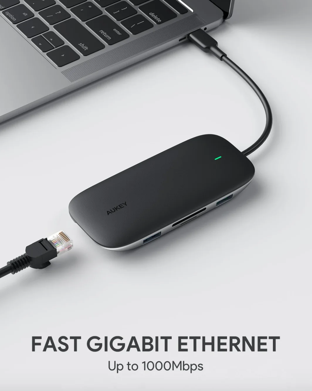 Duty Free Best Selling 8 in 1 USB C hub Network Connection and Fast Charging USB-C Hybrid Hub