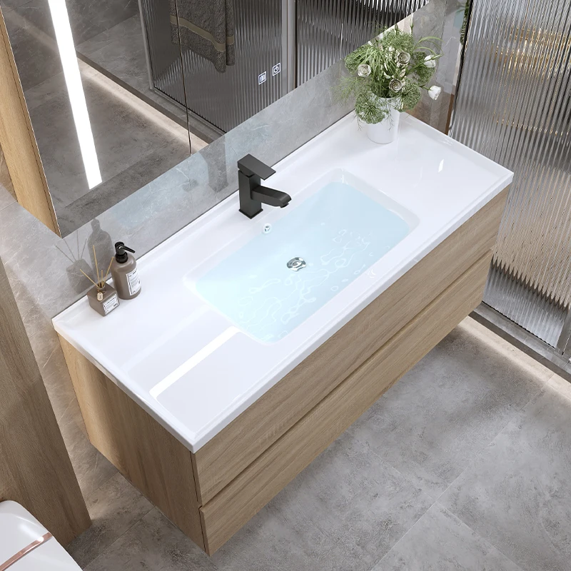 Waterproof Italy Design Vanity Mdf Floor Bathroom Cabinet With Mirror